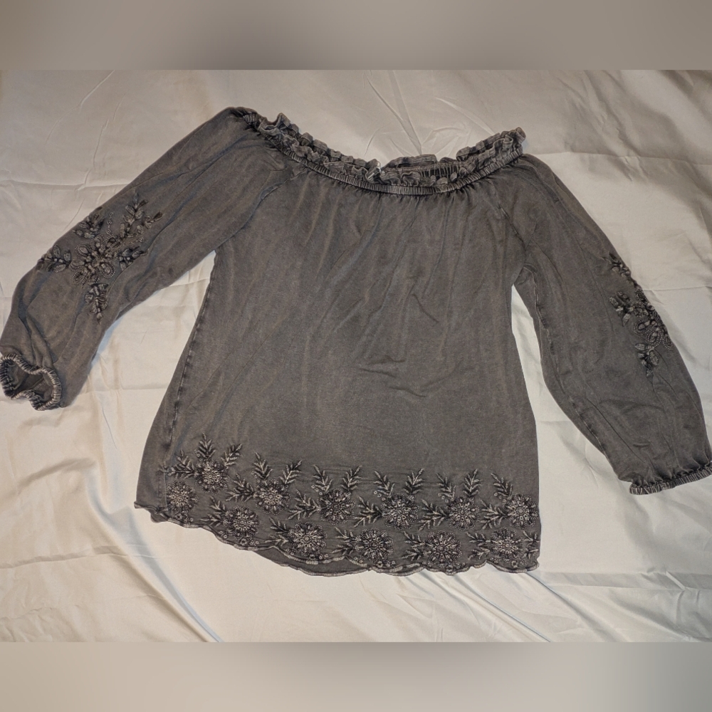Off The Shoulder Embroidered Top